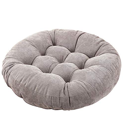 Tiita 22 Inch Floor Cushion - Round Outdoor Chair Cushion Pad with Corduroy - color: Round|grey, size: 1 Count (Pack of 1)