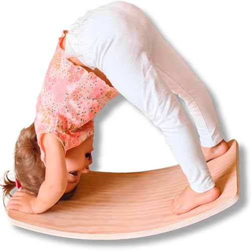 Toddler Balance Board - Wooden Wobble Board Toddler, Kids Wobble Board, Baby Balance Board (Small (17"))