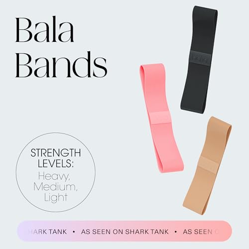 Bala Bands Resistance Bands, Non-Slip Fabric Exercise Bands - color: BLUSH, CHARCOAL, SAND, size: Resistance Bands (Set of 3)