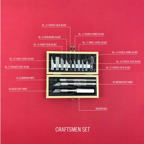 Excel Blades Craftsmen Set, 13-Piece Precision Craft Knife Set With Case – Includes Light To Heavy Duty Handles And Assorted Blades For Crafting, Scrapbooking, DIY, And Precision Cutting