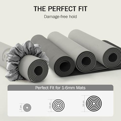 Slim Panda Yoga Mat Scrunchie,Holds Your Mat in Style,Stretchable Velvet Fabric Fit All Standard Yoga Mats (mat not included) - color: Gray