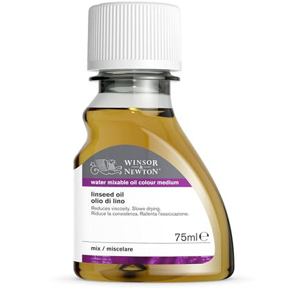 Winsor & Newton Artisan Linseed Oil, 75ml (2.5-oz) bottle | Creates Fatter Paint, Glossy Paint, Increases Flow/Dispersion, Slows Drying Time, Reduces Viscosity, Increases Transparency - color: Artisan Linseed Oil, style: 2.5-oz Bottle