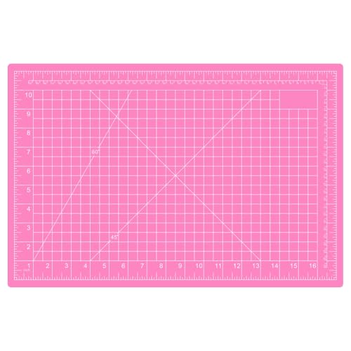 18"x12" Self Healing Cutting Mat, Sewing Mat for Crafts, Double Sided 5-Ply Table Cutting Board for Fabric Quilting Leather Modeling Hobby Project, Pink - color: Pink, size: 17.7"L x 11.8"W