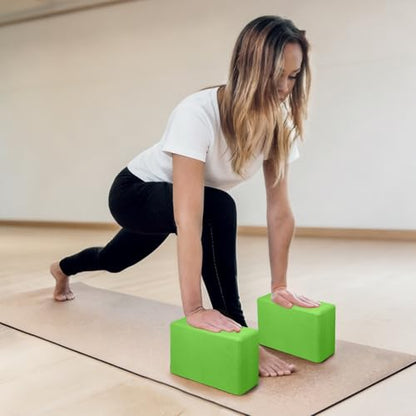 2 Pack Yoga Blocks, Lightweight 3x6x9in Yoga Bricks - color: 2PACK-Green