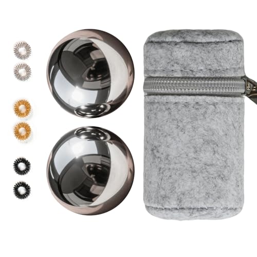 Baoding Balls 2.1 Inch - Stainless Steel Steel Meditation Balls for Mindful Practice, Hand Massage Balls， Stress Relief Tool for Daily Relaxation Without Bell Sound (Light Grey, 2.1 Inch) - size: 2.1 Inch (without bell sound)