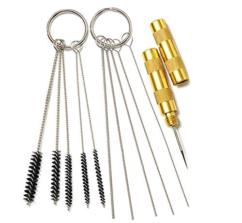 11 in 1 Airbrush Cleaning Kit, Spray Gun Cleaning Repair Tool Kit | Accessories with 5 Pcs Cleaning Needles, 5 Pcs Cleaning Brushes & 1 Wash Needle - size: Airbrush cleaning kit