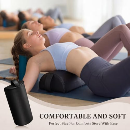 Ripeng 4 Pcs Half Round Massage Table Bolster Pillow Pad with Strap Handle - size: 6"w X 3"h X 13"L