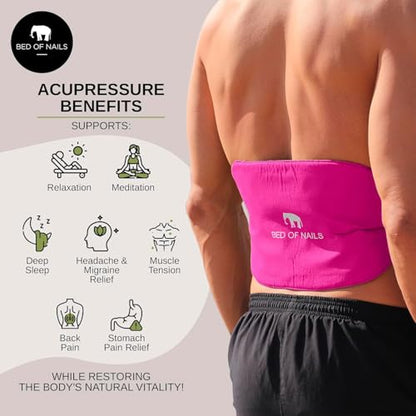 Bed of Nails Strap Original Bon Acupressure Design with 1848 Precision Nails, 15 x 8, Pink - color: Pink - Strap