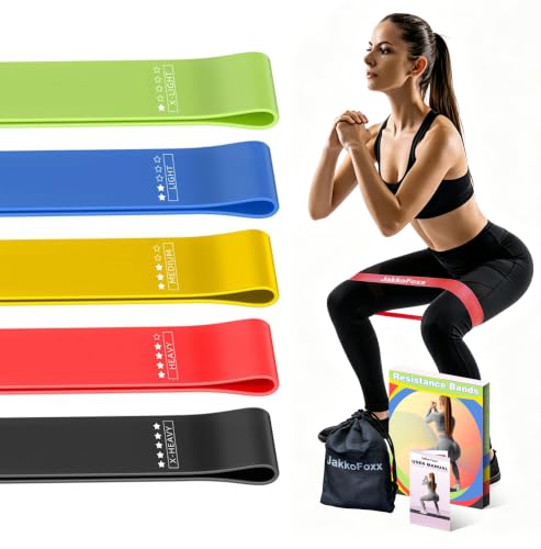 Resistance Loop Exercise Bands, Resistance Bands Exercise Bands for Home Fitness, Stretching, Strength Training, Physical Therapy,Elastic Workout Bands for Women Men Kids, Set of 5 - color: Multicolor