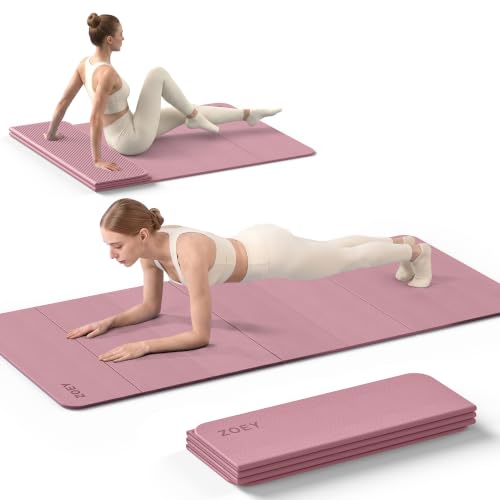 ZOEY 7-Fold Foldable Yoga & Exercise Mat, 74.8x31.5 Extra Wide 31.5 Inch XL Extra Large Lightweight Mat, Folding Pilates Stretching Mat, Anti-Slip Double Non Slip Noise Reducing Hot Yoga Mat, Odorless Non Toxic Eco TPE Workout Mat for Beginners Women Men,