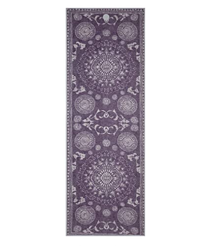 Manduka Yogitoes Hot Yoga Mat Towel - 71" | Moisture Activated Grip | Patented Silicone Nubs | Highly Absorbent, Durable & Easy Care | Made from Recycled Materials | 71 x 24 Inches | Geija Purple - color: Geiija Purple, size: 71" x 24"