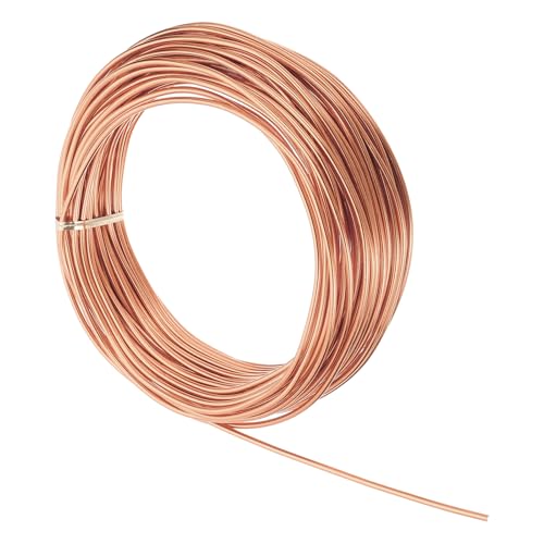 MECCANIXITY 9 Gauge 3mm Aluminum Wire, 80 Feet Bendable Metal Craft Armature Wire for Jewelry Making DIY Beading Floral Wreath Wrapping Sculpting, Rose Gold - color: Rose Gold, size: 9 Gauge x 80Ft