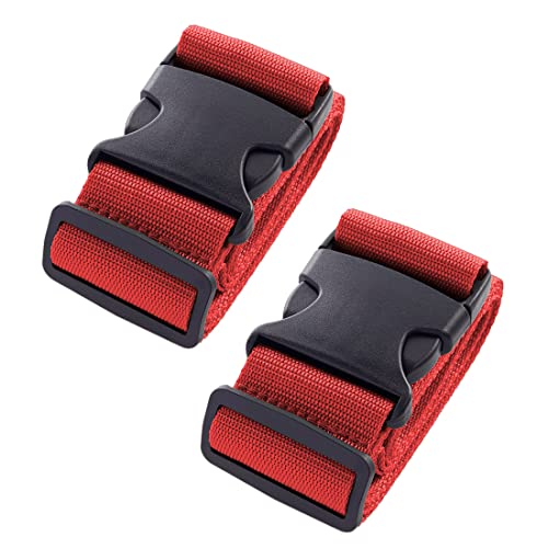 2pcs 74″×2″Luggage Straps for Suitcases,Adjustable Suitcase Straps and Heavy Duty Strap Buckle Packing Straps Travel Accessories,Red - color: Red 2PCS