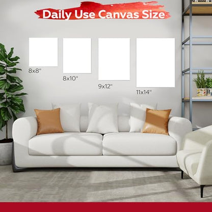 Stretched Canvas for Painting,10Pack 11X14 Inch Stretched White Blank Canvas,8 Oz Triple Primed 5/8" Profile Stretched Canvases,100% Cotton,Canvas for Painting, for Acrylics, Oils - style: 10 PACK 11X14