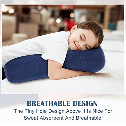 Remerry 2 Pcs 18 x 6 Inches Velvet Neck Roll Pillow Cover with Zipper, Soft Bolster Pillowcases for Cylindrical Pillow (Cover Only, Bolster Not Included)(Navy Blue) - color: Navy Blue, size: 18 x 6 Inches