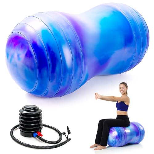 18''/20'' Peanut Ball for Kids & Adults, Anti-Burst Exercise Ball - color: Blue-purple, size: 20''(50cm*100cm)