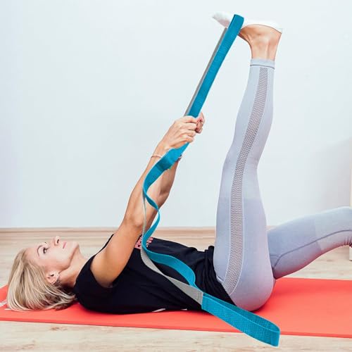 Stretch Strap 96 Inch, Yoga Stretching Strap for Mobility Training, Resistance Band for Yoga,Pilates (Red) - color: Blue, size: 96 Inch