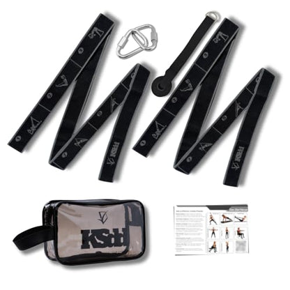 Multi-Loop Fabric Elastic Resistance Band for Strength Training - color: Black Kit (2 Bands) 40-45 Lbs
