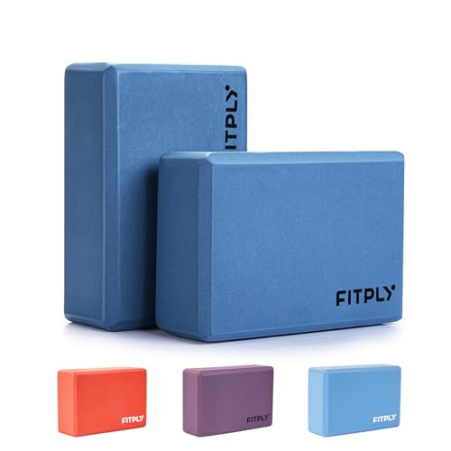 Yoga Blocks 2 Pack - Non-Slip Yoga Brick & Foam Blocks Yoga Set, High-Density Pilates Block for Stretching, Meditation, and Exercise Blocks Foam, Ideal for Deep Poses - color: Dark Blue