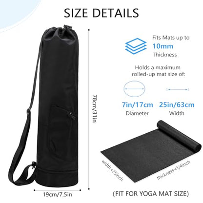Yoga Mat Bag Compatible with Gaiam,Large Capacity | Yoga Mat Carrier with Adjustable Strap, Water Bottle Pocket & Bottom Wet Pocket, Functional Yoga Mat Holder for Women and Men