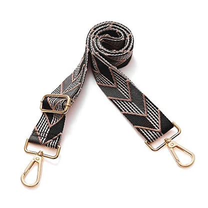 S-Jacorry Purse Strap Replacement Crossbody Wide Shoulder Strap Adjustable Canvas Straps Handbag Strap Replacement Belts - color: Gold Buckel-532