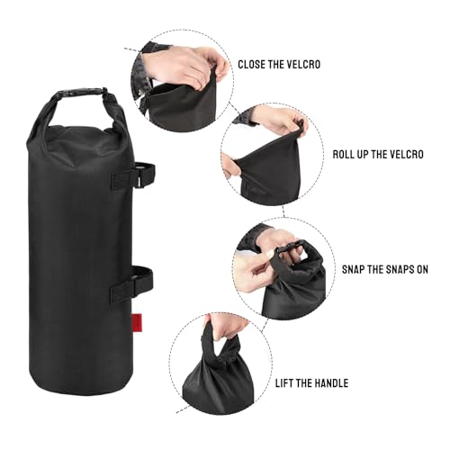 YOOFAN Heavy Duty Sand Bags for Canopy Legs (Set of 4) – 1680D Waterproof Oxford Fabric with Upgraded Hook & Loop Straps – Ideal Weights for Tent, Gazebo, Bounce House