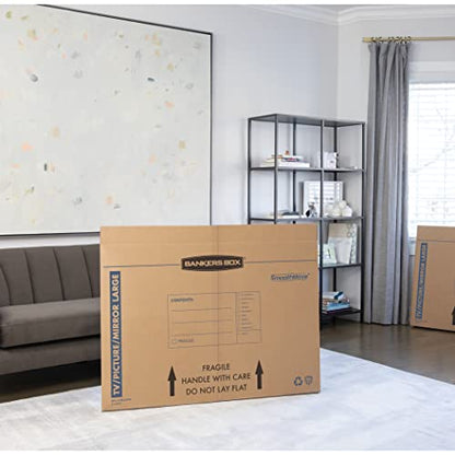 Bankers Box 4-Pack Medium TV/Picture/Mirror Moving Boxes | Protect TVs, mirrors, and framed art with rigid moving boxes sized for flat, fragile items. - style: Medium