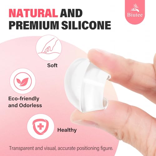 Biutee French Tip Nail Stamper 4PCS Nail Art Stamper Kit with Scrapers | 2 Replacement Nail Stamper Heads Clear Silicone Nails Jelly Stamper Nail Printing Tool for French Manicure Home DIY Art Salon - color: 4pcs
