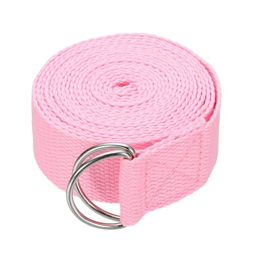 Yoga Strap for Stretching, Athletic Stretch Band with Adjustable Metal D Ring Buckle Yoga Bands - color: Pink, size: 10.5ft