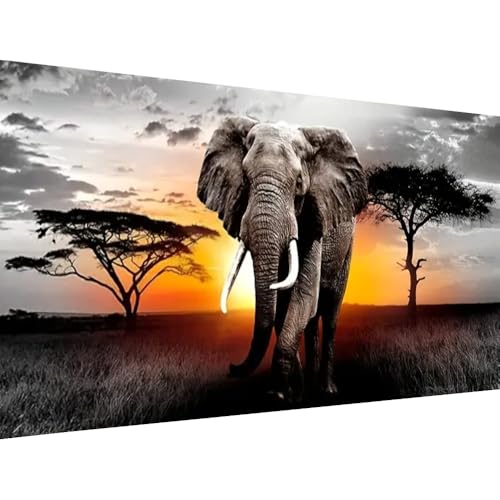 5D DIY elephant animal Diamond Art Painting Kits for Adults Full,Elephant Full Drill Embroidery Paintings Rhinestone Pasted DIY Painting Cross Stitch Arts Crafts for Home Wall Decor 27.5 X 15.7inch - color: 25-53 Elephant animal