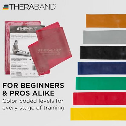 THERABAND Resistance Band, Exercise Workout, Physical Therapy, Red, 6 Ft - color: Red - Medium, size: 1 Count