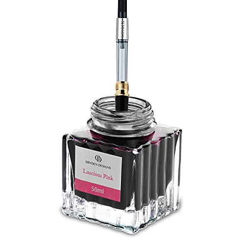 Fountain Pen Ink Bottle Luxury Edition, (Luscious Pink) Fountain Pen Bottled Ink. Compact Designed Bottle (Model: Smooth Flow 50ml) - color: Pink [Luscious Pink] Ink Bottle
