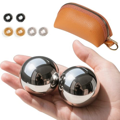 Baoding Balls with Chime 1.5 inch Stainless Steel Meditation Balls, Hand Exercise Massage Balls for Home Office Exercise, Stress Relief, Anxiety Reduction (1.5 Inch (with Bell Sound)) - size: 1.5 Inch (with bell sound)