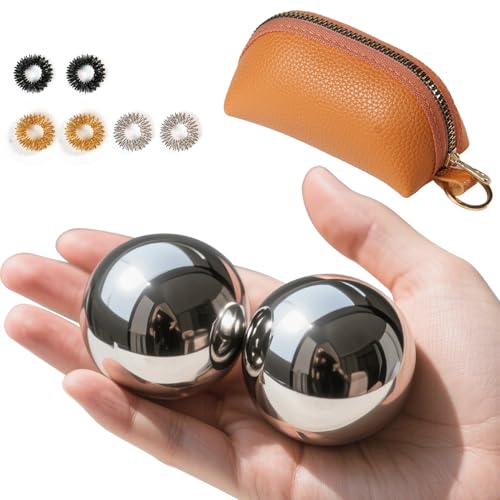 Baoding Balls with Chime 1.5 inch Stainless Steel Meditation Balls, Hand Exercise Massage Balls for Home Office Exercise, Stress Relief, Anxiety Reduction (1.5 Inch (with Bell Sound)) - size: 1.5 Inch (with bell sound)