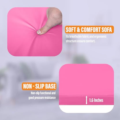Gymnastics Mats Foldable Tumbling Mats Portable Gymnastics Exercise Mat Thick Gymnastics Tumbling Mats Pad Home Exercise Panel Mat With Carrying Handles - color: Pink, size: 6 ft W x 2 ft L