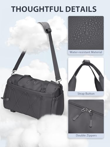 RHDZO Small Gym Bag for Women with Yoga Mat Holder and Wet Pocket Dark Gray - color: Dark Gray