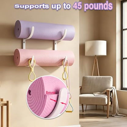 Rubber Coated Yoga Mat Holder, No Straps Required - size: 2-tier shelf