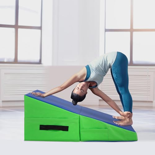 BestMassage Gymnastics Mat Incline Mat Tumbling Mat Folding Gymnastic Tumbling Mat Indoor/Outdoor Exercise Mat Home Gym Yoga Mat with Handle - size: 34 x 24 Inches