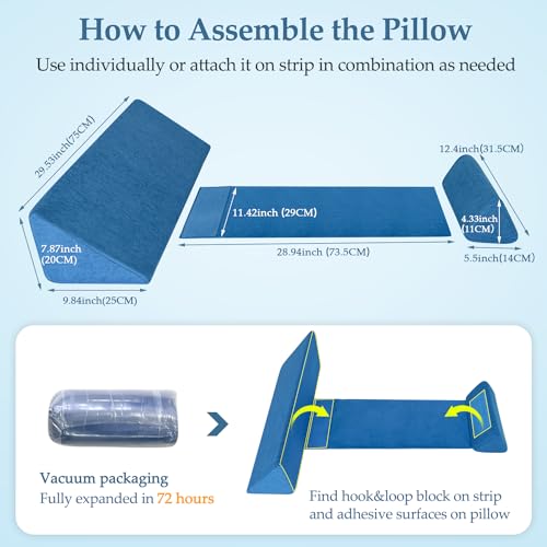 NEPPT Wedge Pillow Body Position Wedges Back Positioning Elevation Pillow Case Pregnancy Bedroom Eevated Body Alignment Ankle Support Pillow Leg Bolster (2-in-1) - color: 2-in-1
