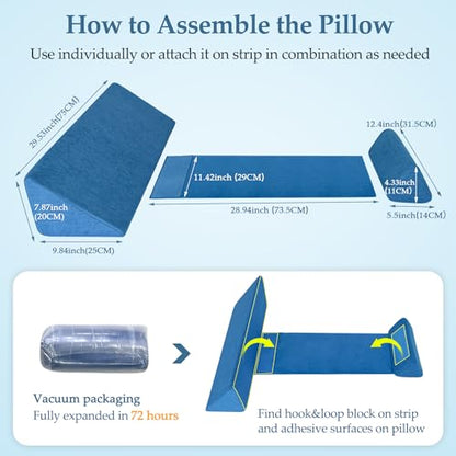 NEPPT Wedge Pillow Body Position Wedges Back Positioning Elevation Pillow Case Pregnancy Bedroom Eevated Body Alignment Ankle Support Pillow Leg Bolster (2-in-1) - color: 2-in-1