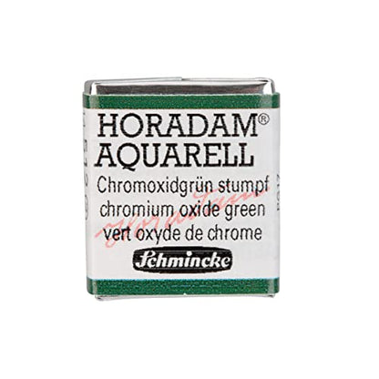 Schmincke - HORADAM® AQUARELL - Finest Artists' Watercolor Paints, 512 Chromium Oxide Green, 14 512 044, 1/2 pan - color: 512 Chromium Oxide Green