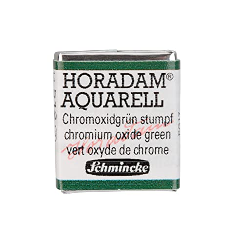 Schmincke - HORADAM® AQUARELL - Finest Artists' Watercolor Paints, 512 Chromium Oxide Green, 14 512 044, 1/2 pan - color: 512 Chromium Oxide Green