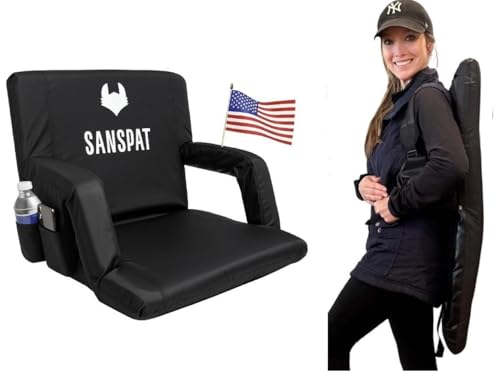 Stadium Seat with Back and Cushion: Regular 23” bleacher Chairs, Stadium Chairs on Hard Benches. Recommended for Extra Space Comfort, a Premium Chair for Bleachers