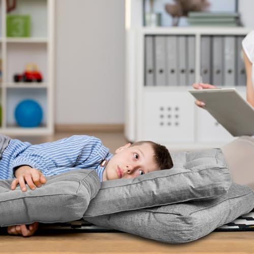 Juexica 8 Pack Floor Cushions for Kid 3.5",Grey,Square - color: Grey, style: Square