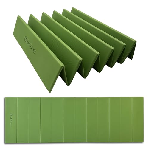 Folding Yoga Mat, TPE Folding Yoga Mat, Foldable Exercise Mat for Yoga, Pilates, Floor Workouts, Compact Design, Travel Friendly, Ideal for Home & Gym, Knee pad, Kneeling pad, No Roll Mat - color: Green