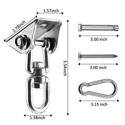 Hammock Hanging Kit, 1000 lb Capacity Heavy Duty 360° Rotate Swing Ultra Durable Hooks for Swing, Chair, Multiple Indoor Outdoor Gym