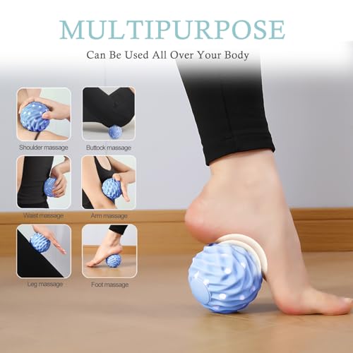 Large Silicone Massage Lacrosse Balls for Myofascial Release - Yoga Deep Tissue Massage,Trigger Point Therapy, Foot Plantar Fasciitis,Muscle Knots, Muscle Soreness Massager Balls(2 Pack) - style: Deep-Tissue Spiky & Wave-Texture Set