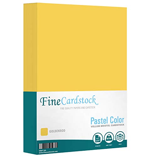 Color Cardstock Paper 67 Vellum Bristol, Sizes: 8.5 x 11 | 11 x 17 | 8.5 x 14 |1 Ream of 250 Sheets Per Pack. (11 x 17 Goldenrod) - color: Goldenrod, size: 11 x 17