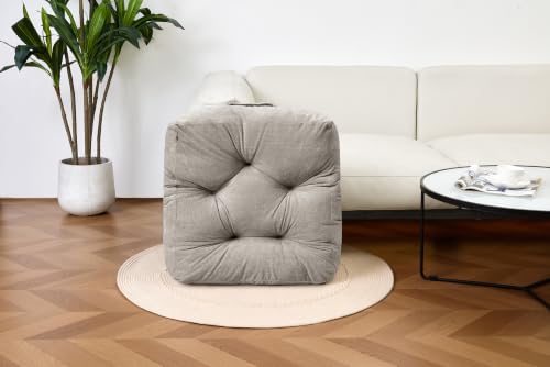Floor Pillow for Adults, Large Sitting & Meditation Cushion - color: Light Gray, Square