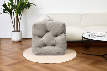 Floor Pillow for Adults, Large Sitting & Meditation Cushion - color: Light Gray, Square